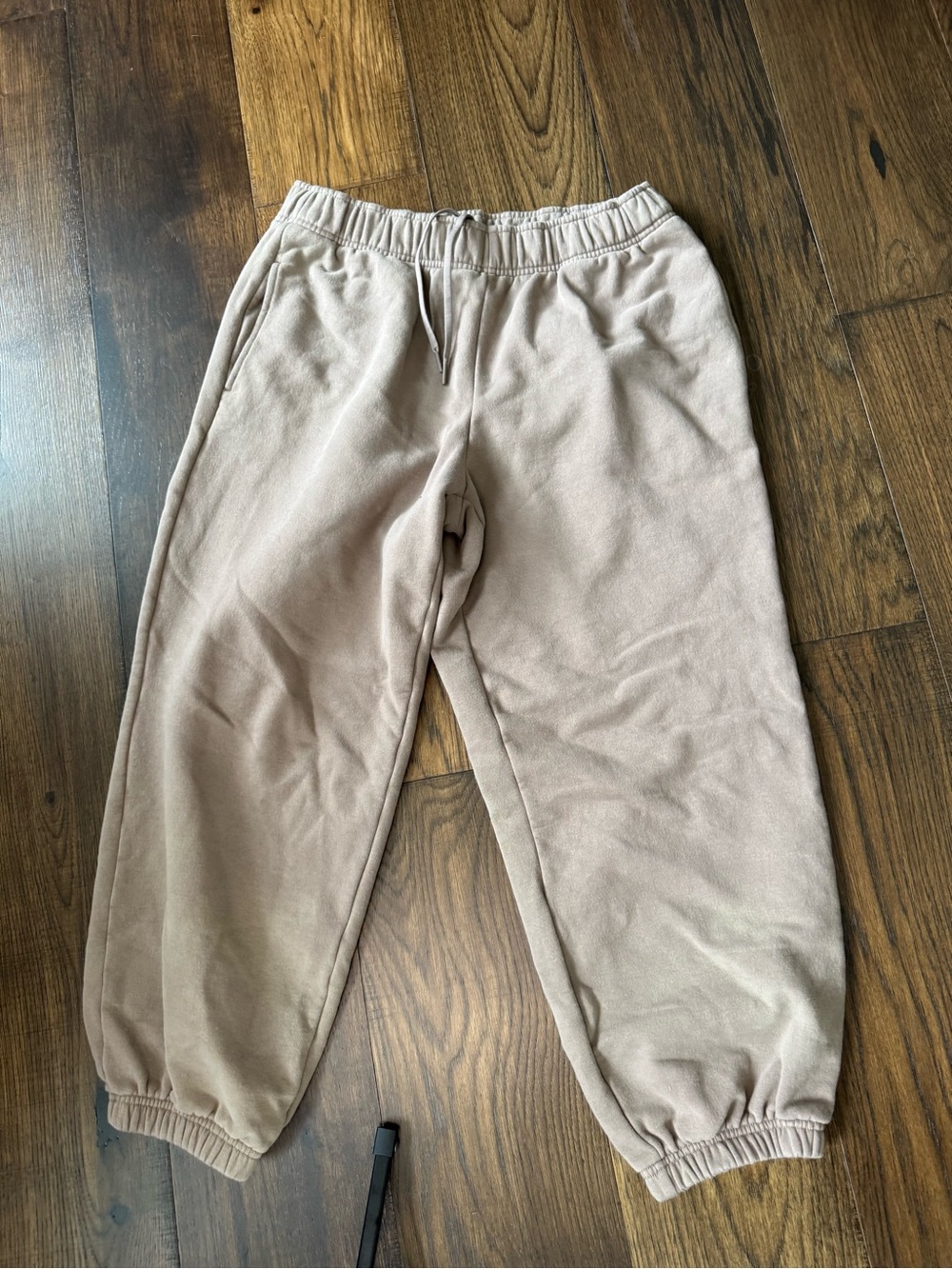 Athleta Tan Track Joggers with Elastic Cuffs